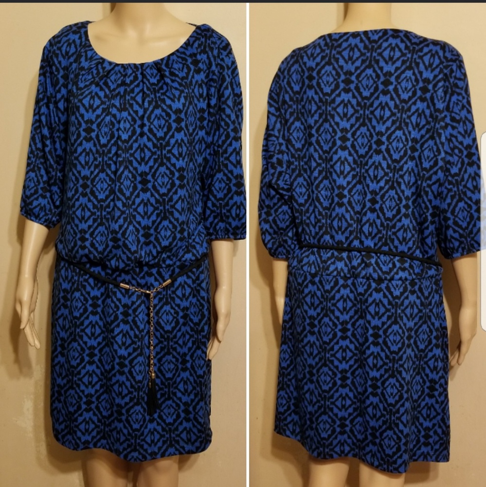 AGB Belted Shift Dress